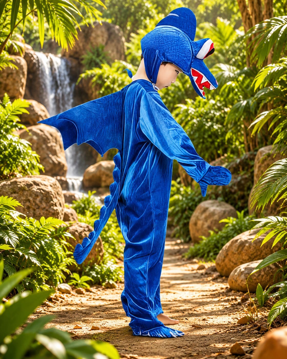 Déguisement Dinosaure Bleu