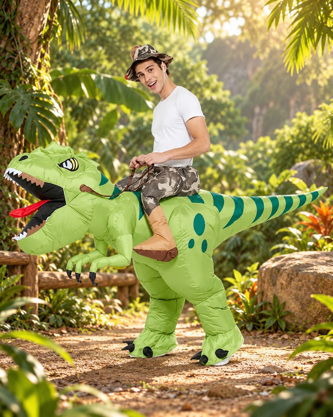 Déguisement Dinosaure Velociraptor Vert